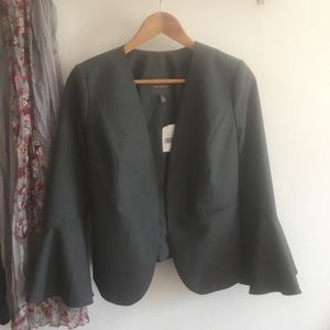 Adorable NEW charcoal grey blazer with bell sleeves